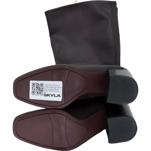 Franco Sarto Tribute Wide-Calf Knee High Boots Cordovan Brown Women's US 5M - Picture 6 of 6